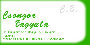 csongor bagyula business card